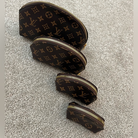 BACK IN STOCK!! NEW SET OF 4 DESIGNER INSPIRED MAKEUP BAGS COSMETIC BAGS POUCHES - Picture 7 of 16